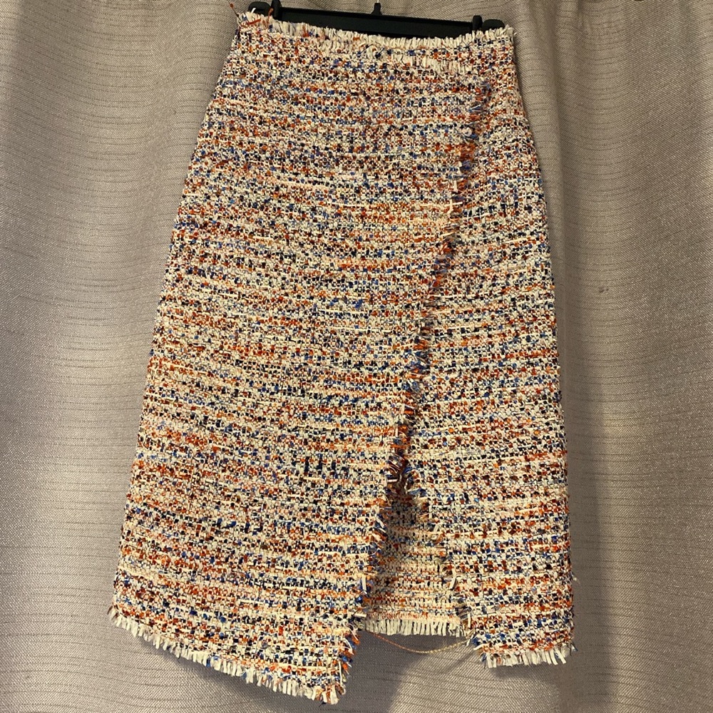Midi Skirt Knitted Blue Red Size 2 two